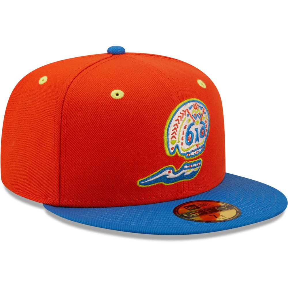 Men's New Era Orange/Blue Calaveras De West Michigan Copa La Diversion 59FIFTY Fitted Hat