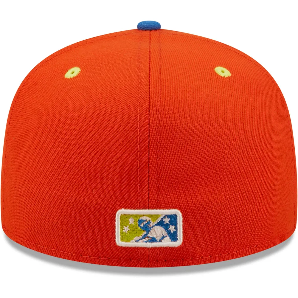 Casquette ajustée 59FIFTY Calaveras De West Michigan Copa La Diversion New Era pour homme, orange/bleu