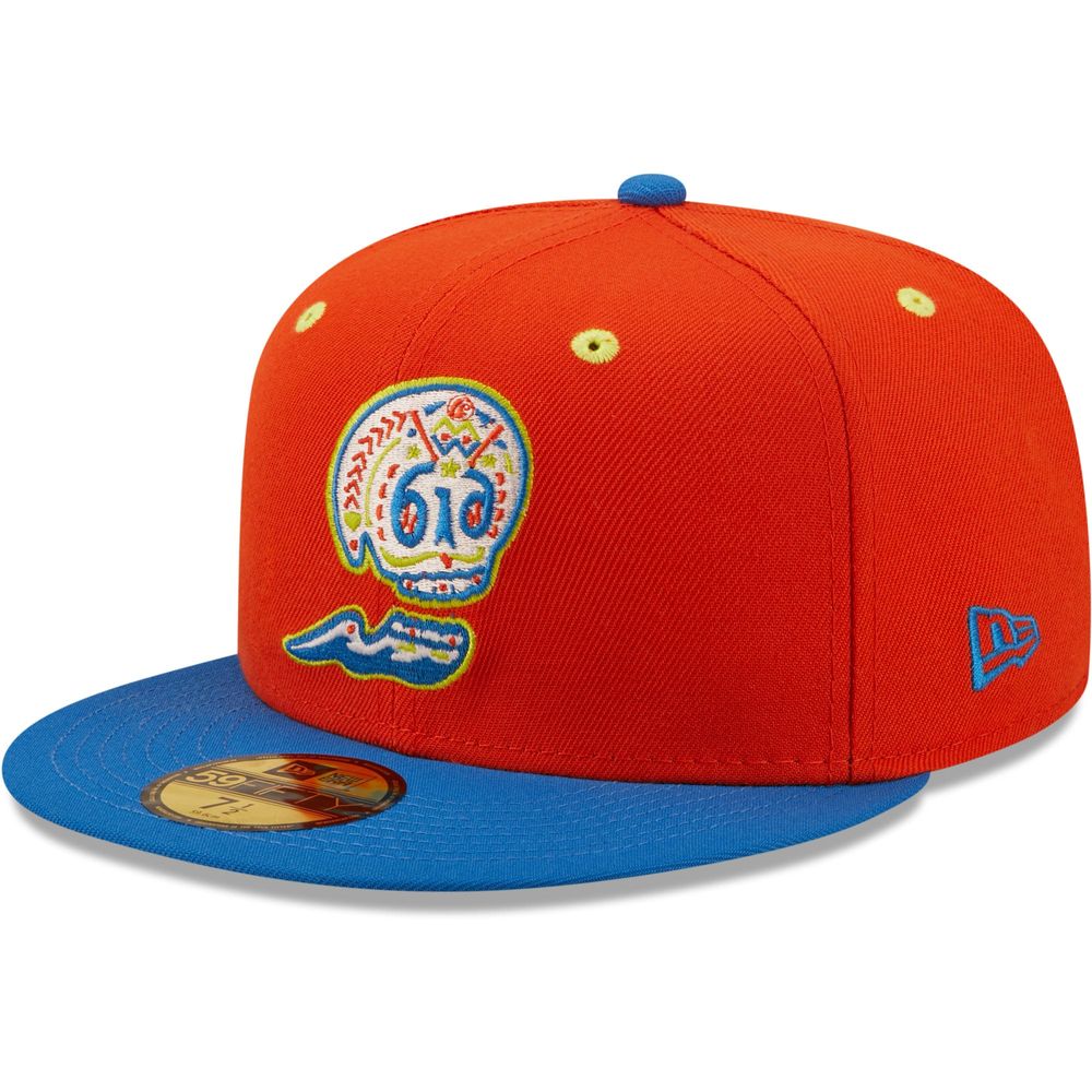 Men's New Era Orange/Blue Calaveras De West Michigan Copa La Diversion 59FIFTY Fitted Hat