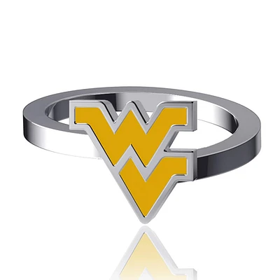 Dayna Designs West Virginia Mountaineers Bypass Enamel Silver Ring