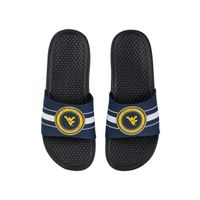 FOCO West Virginia Mountaineers Stripe Raised Slide Sandals