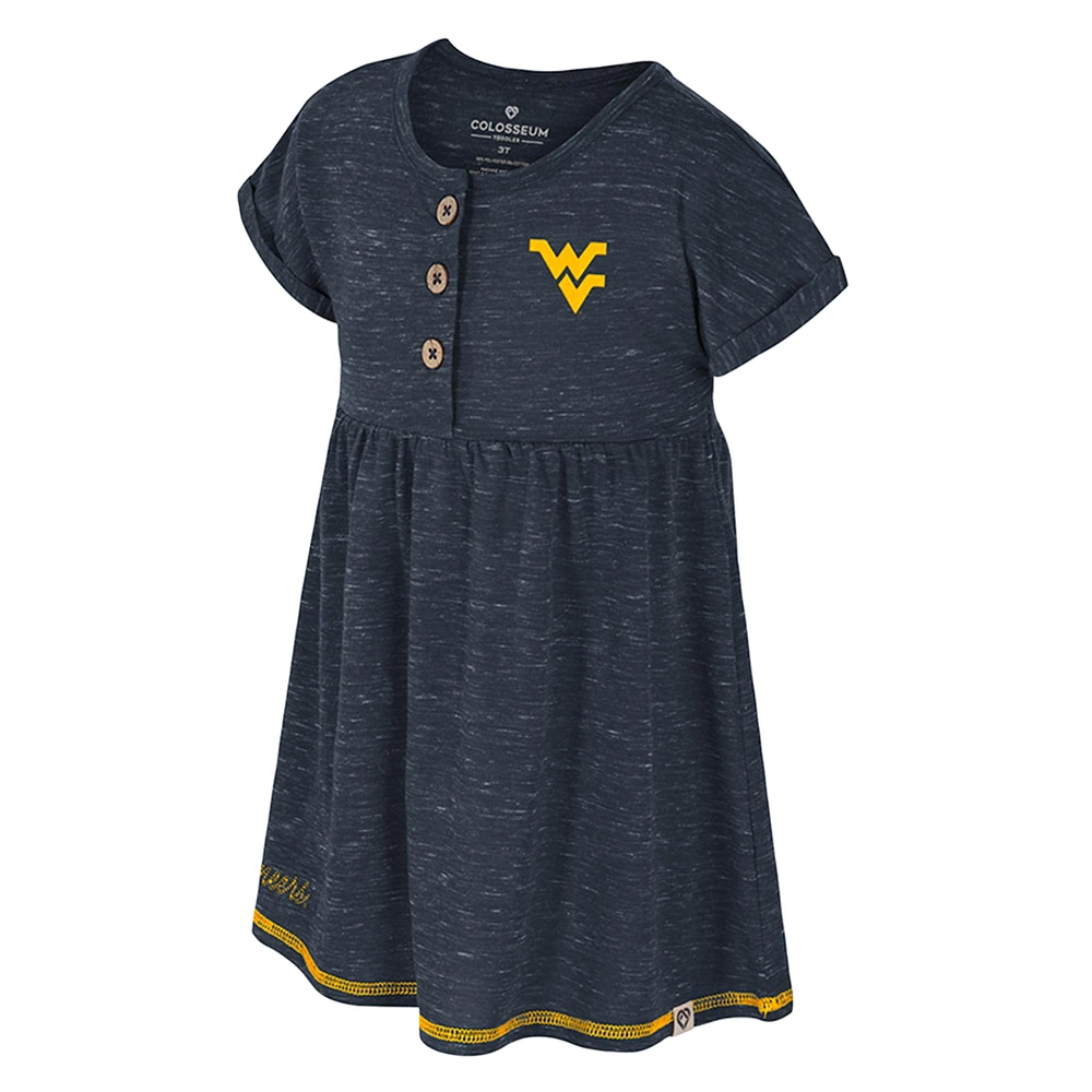 Girls Toddler Colosseum  Navy West Virginia Mountaineers Fleet Dress