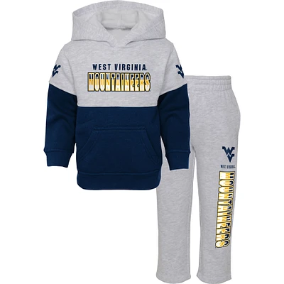 Ensemble de pull à capuche et pantalon pour bébé Heather Grey/Navy West Virginia Mountaineers Playmaker