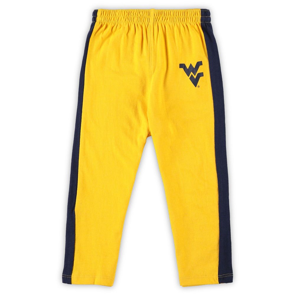 Infant Navy/Gold West Virginia Mountaineers Little Kicker Long Sleeve Bodysuit and Sweatpants Set