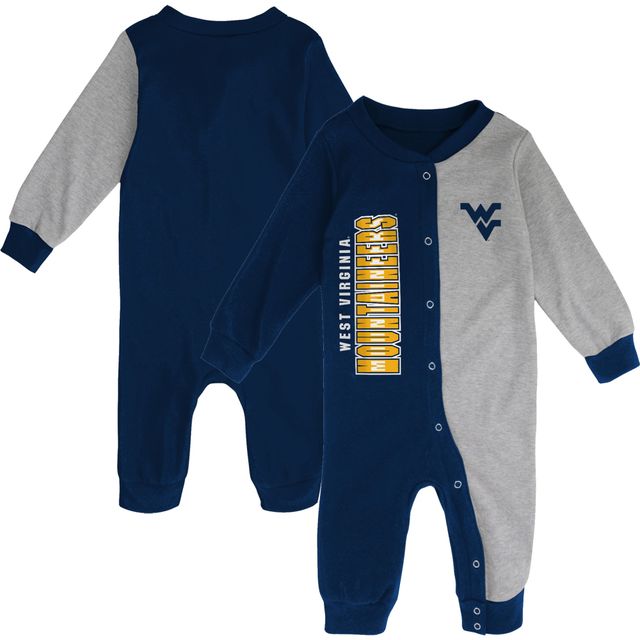 Infant Navy/Heather Grey West Virginia Mountaineers Halftime Two-Tone Sleeper