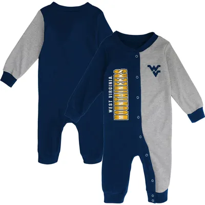 Infant Navy/Heather Gray West Virginia Mountaineers Halftime Two-Tone Sleeper