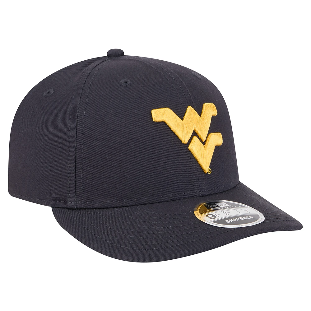 Casquette Snapback 9FIFTY Low Profile des West Virginia Mountaineers de New Era pour homme, bleu marine