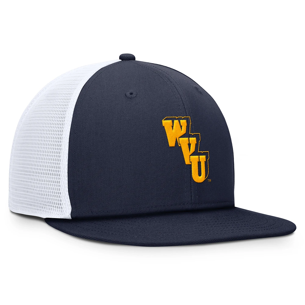 Casquette ajustable Nike Performance Pro bleu marine des West Virginia Mountaineers pour homme