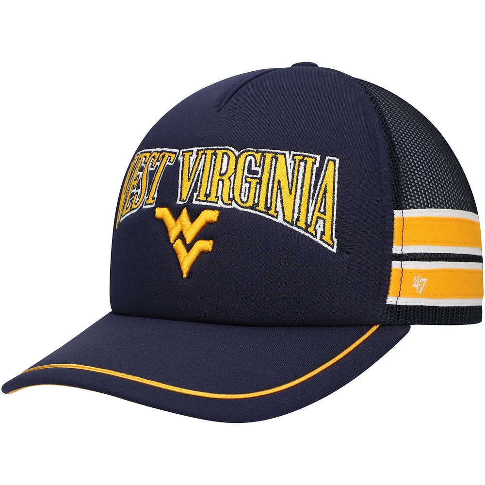 Men's '47 Navy West Virginia Mountaineers Sideband Trucker Adjustable Hat