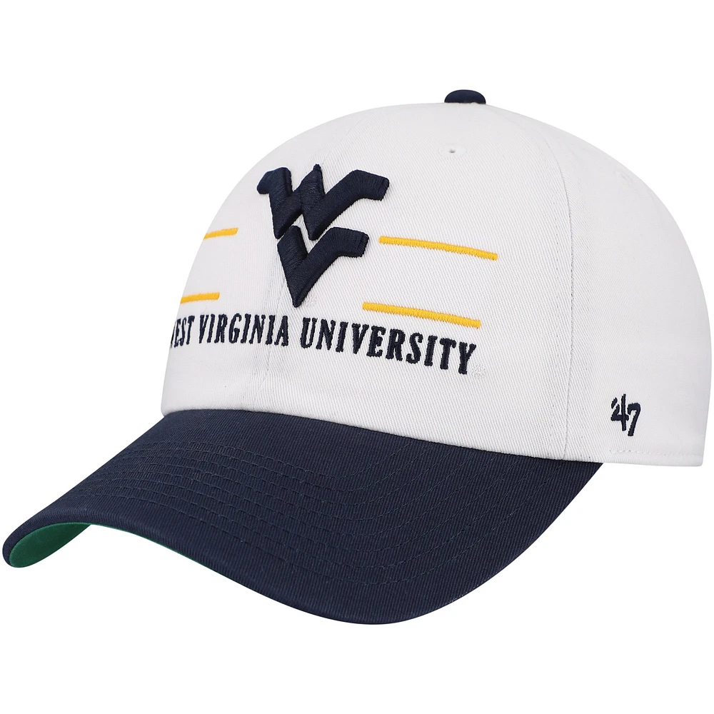 Casquette ajustable West Virginia Mountaineers Gridiron Clean Up pour homme, blanche, 1947