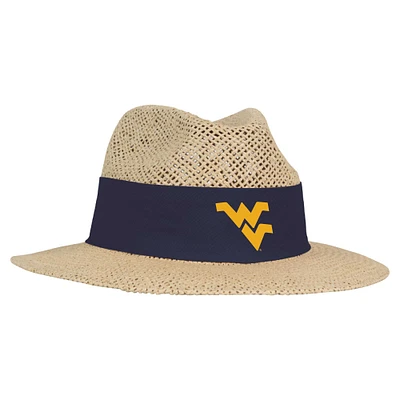 Chapeau en paille Wellington Gambler Ahead pour hommes, beige, West Virginia Mountaineers