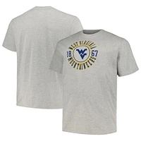 Champion Heather Grey West Virginia Mountaineers Big & Tall Circle Logo T-shirt pour hommes