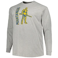 Champion Heather Grey West Virginia Mountaineers Big & Tall Mascot T-shirt à manches longues