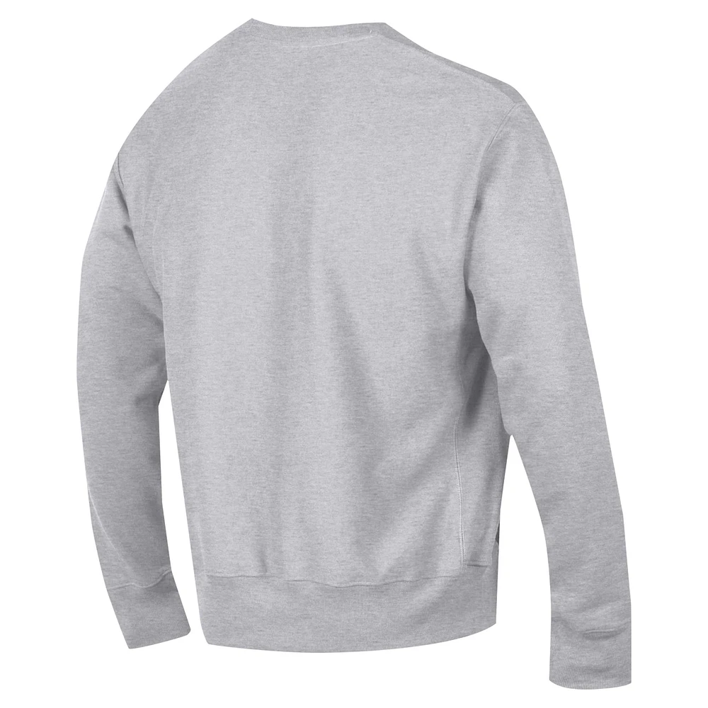 Sweat-shirt Champion Heather Grey West Virginia Mountaineers Vault Late Night Reverse Weave pour hommes