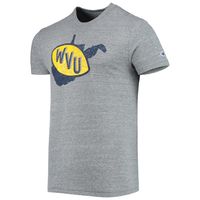 Men's Champion Heathered Charcoal West Virginia Mountaineers Vault Logo Tri-Blend T-Shirt