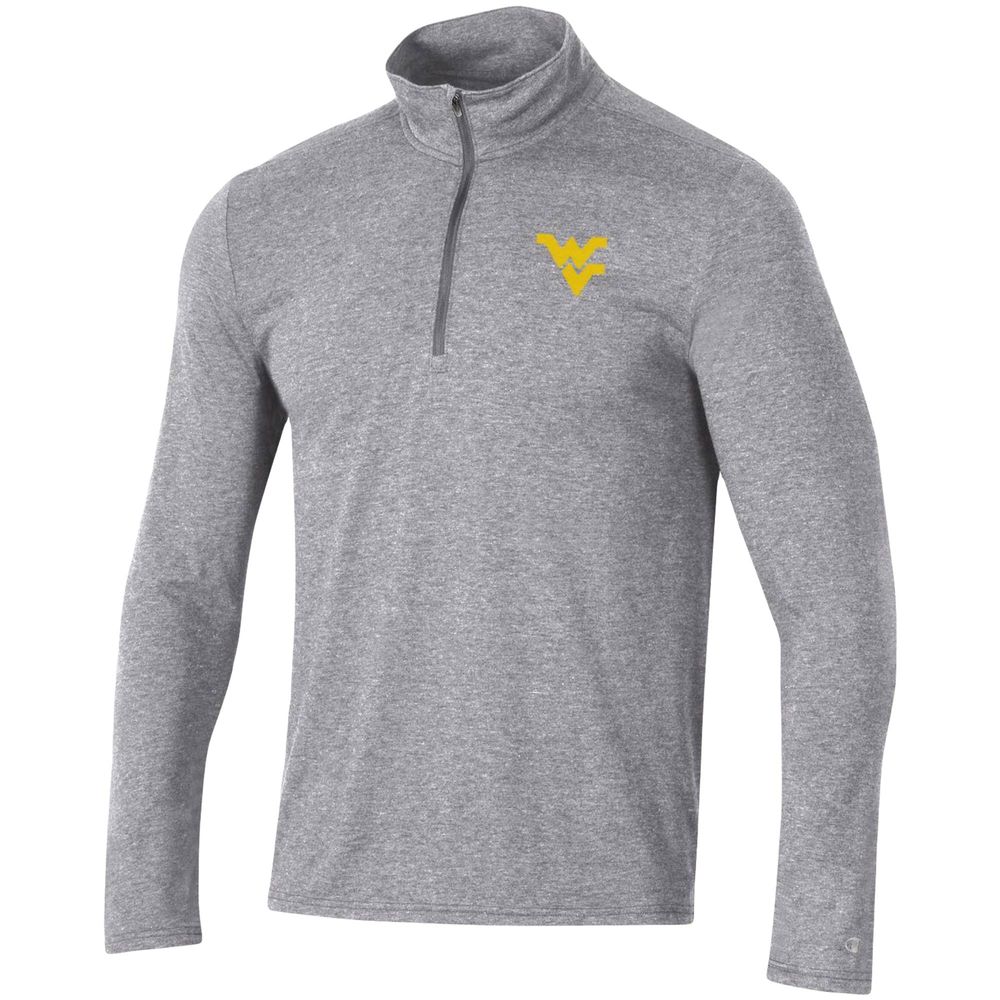 Men's Champion Heathered Gray West Virginia Mountaineers Field Day Team Quarter-Zip Jacket