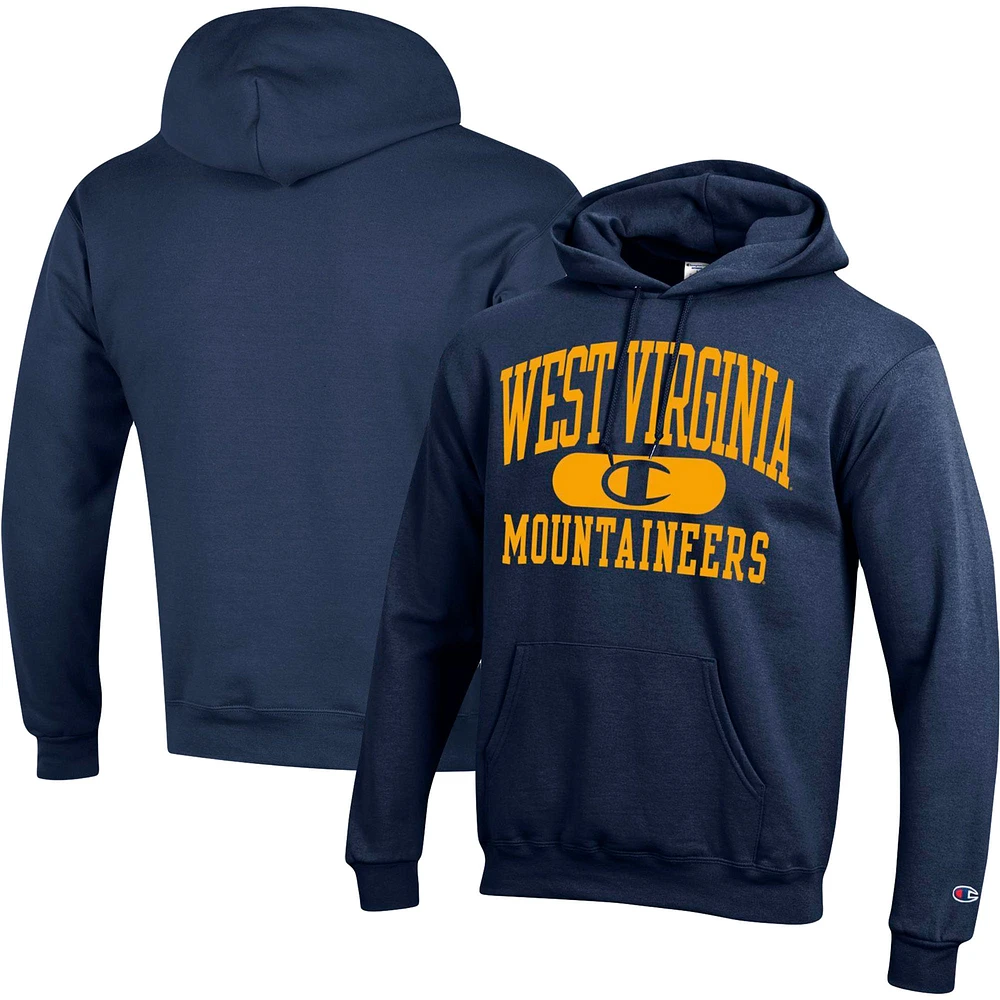 Sweat à capuche Champion Navy West Virginia Mountaineers Arch Pill pour homme