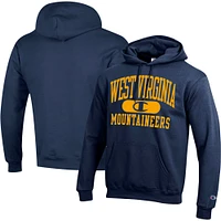 Men's Champion Navy West Virginia Mountaineers Arch Pill Pullover Hoodie