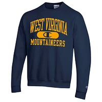 Men's Champion Navy West Virginia Mountaineers Arch Pill Sweatshirt