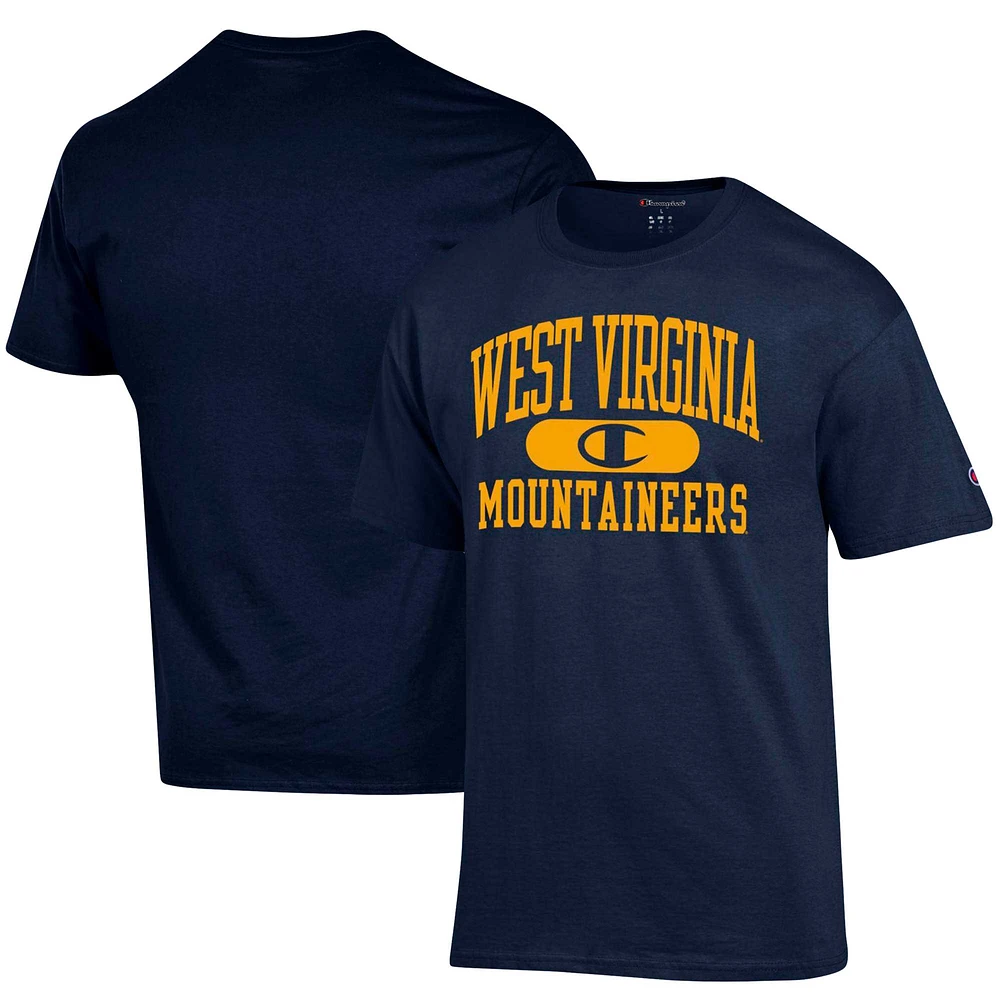 Men's Champion Navy West Virginia Mountaineers Arch Pill T-Shirt