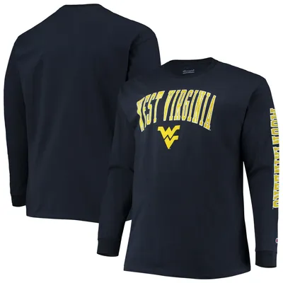 West Virginia Mountaineers Champion Big & Tall 2-Hit Long Sleeve T-Shirt - Navy