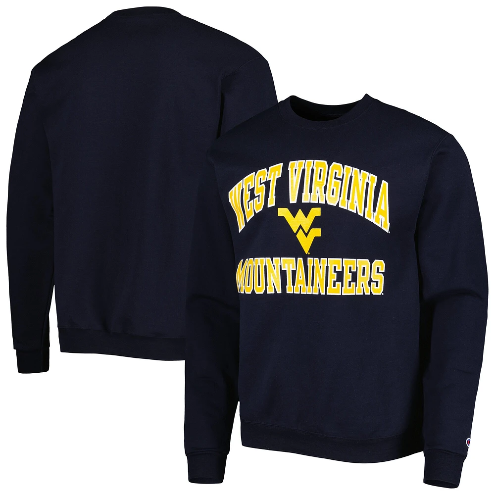 Men's Champion Navy West Virginia Mountaineers High Motor Pullover Sweatshirt