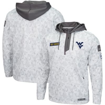 Men's Colosseum Arctic Camo West Virginia Mountaineers OHT Military Appreciation Quarter-Zip Hoodie