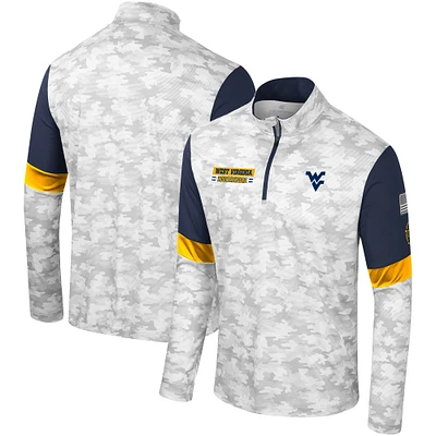 Coupe-vent à quart de zip Colosseum Camo West Virginia Mountaineers OHT pour hommes Appréciation militaire Tomahawk