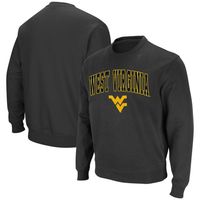 Men's Colosseum Charcoal West Virginia Mountaineers Arch & Logo Crew Neck Sweatshirt