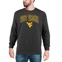 Men's Colosseum Charcoal West Virginia Mountaineers Arch & Logo Crew Neck Sweatshirt