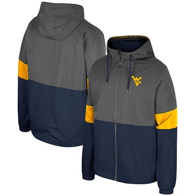 Veste entièrement zippée Colosseum Charcoal West Virginia Mountaineers Miles pour hommes