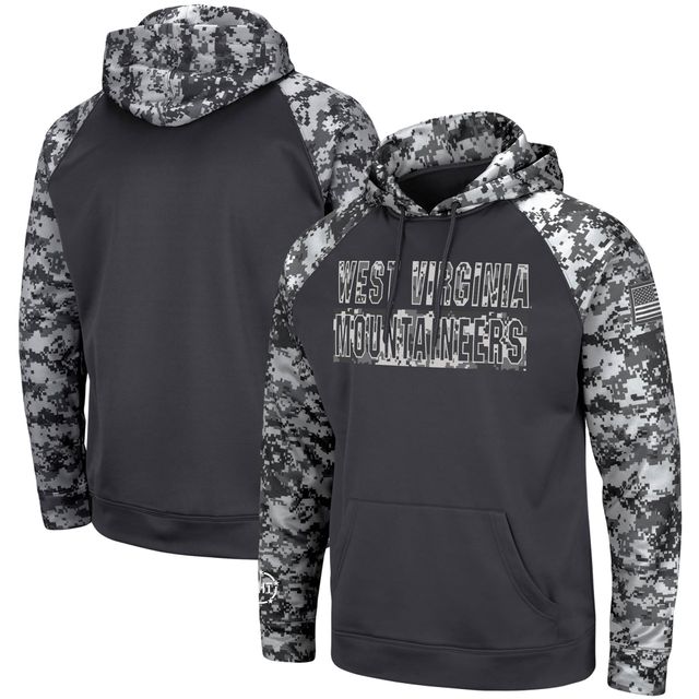 Sweat à capuche Colosseum Charcoal West Virginia Mountaineers OHT Military Appreciation Digital Camo pour homme