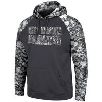 Men's Colosseum Charcoal West Virginia Mountaineers OHT Military Appreciation Digital Camo Pullover Hoodie