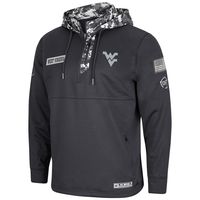 Men's Colosseum Charcoal West Virginia Mountaineers OHT Military Appreciation Digital Camo Quarter-Zip Hoodie