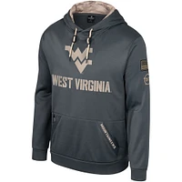 Sweat à capuche pour hommes Colosseum Charcoal West Virginia Mountaineers OHT Military Appréciation