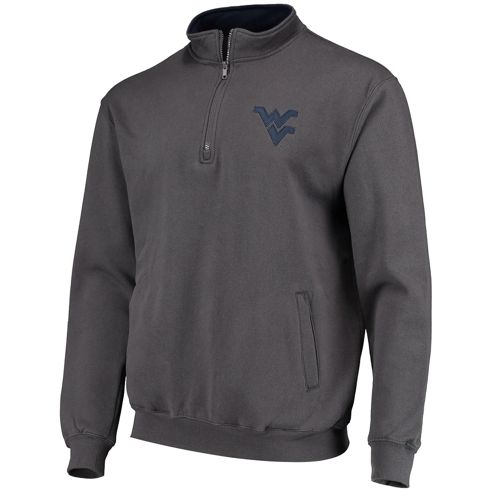 Men's Colosseum Charcoal West Virginia Mountaineers Tortugas Logo Quarter-Zip Jacket