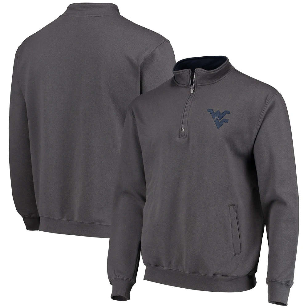 Men's Colosseum Charcoal West Virginia Mountaineers Tortugas Logo Quarter-Zip Jacket