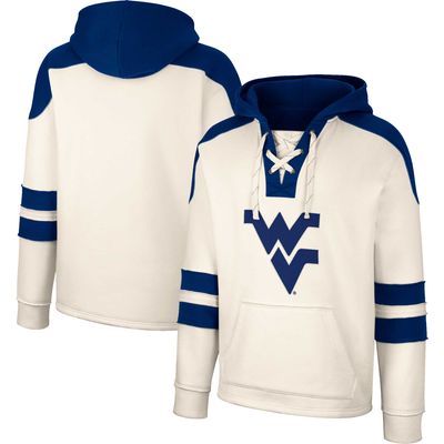 Men's Colosseum Cream West Virginia Mountaineers Lace-Up 4.0 Vintage Pullover Hoodie