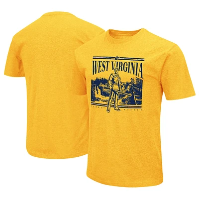 T-shirt pour hommes Colosseum Gold West Virginia Mountaineers 2024 Fan Almost Heaven