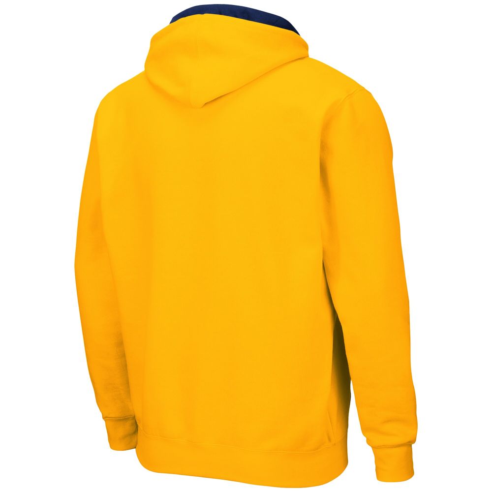 Men's Colosseum Gold West Virginia Mountaineers Arch & Logo 3.0 Full-Zip Hoodie