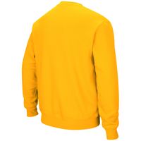 Men's Colosseum Gold West Virginia Mountaineers Arch & Logo Crew Neck Sweatshirt