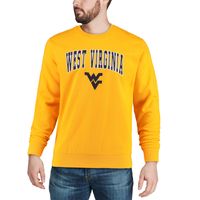 Men's Colosseum Gold West Virginia Mountaineers Arch & Logo Crew Neck Sweatshirt