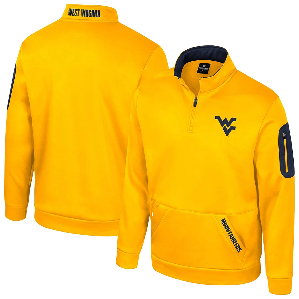 Veste polaire à fermeture éclair quart de tour Colosseum Gold West Virginia Mountaineers pour homme