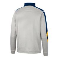 Men's Colosseum Gray/Navy West Virginia Mountaineers Bushwood Fleece Quarter-Zip Jacket