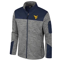 Veste zippée complète pour homme Colosseum gris/bleu marine West Virginia Mountaineers