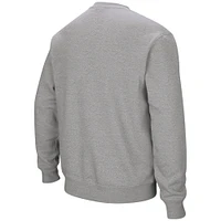 Men's Colosseum Heather Gray West Virginia Mountaineers Arch & Logo Crew Neck Sweatshirt