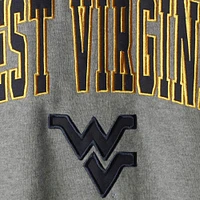Men's Colosseum Heather Gray West Virginia Mountaineers Arch & Logo Crew Neck Sweatshirt