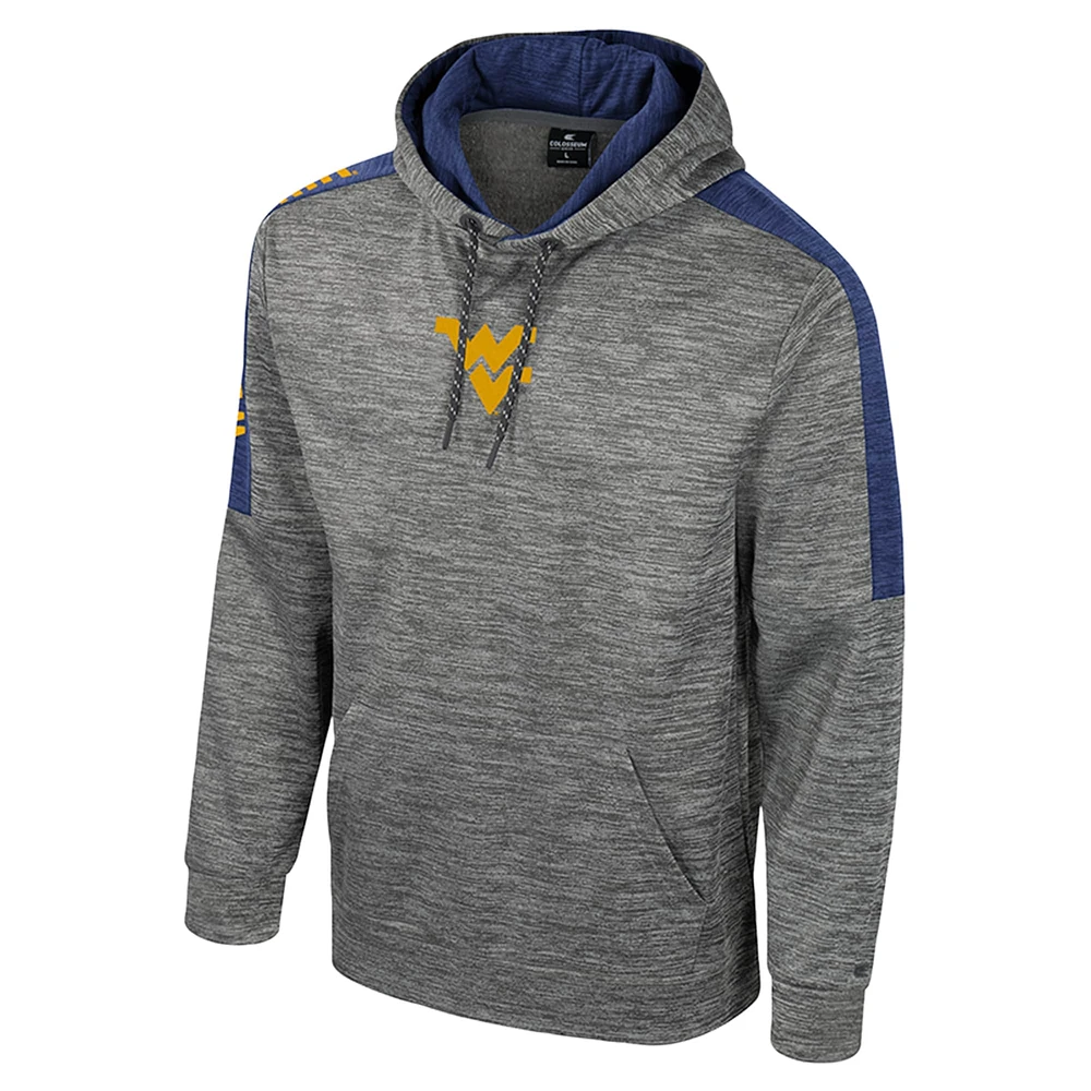 Men's Colosseum Heather Gray West Virginia Mountaineers Dozer Pullover Hoodie