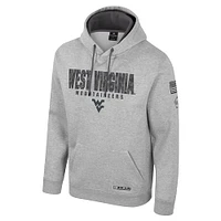 Men's Colosseum Heather Gray West Virginia Mountaineers Oorah OHT Military Appreciation Pullover Hoodie