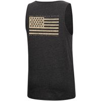 Men's Colosseum Heathered Black West Virginia Mountaineers Military Appreciation OHT Transport Tank Top